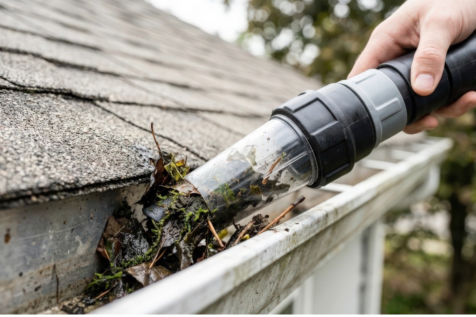 Gutter cleaning being carried out in Fife by TidyCleaner